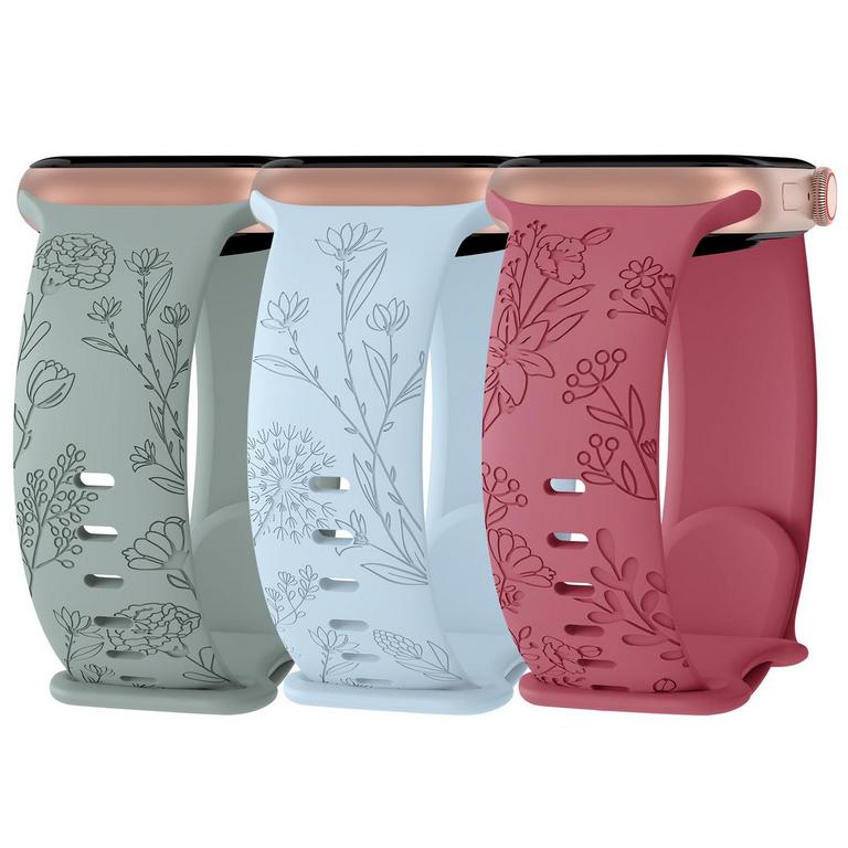 3PK FLORAL ENGRAVED BANDS