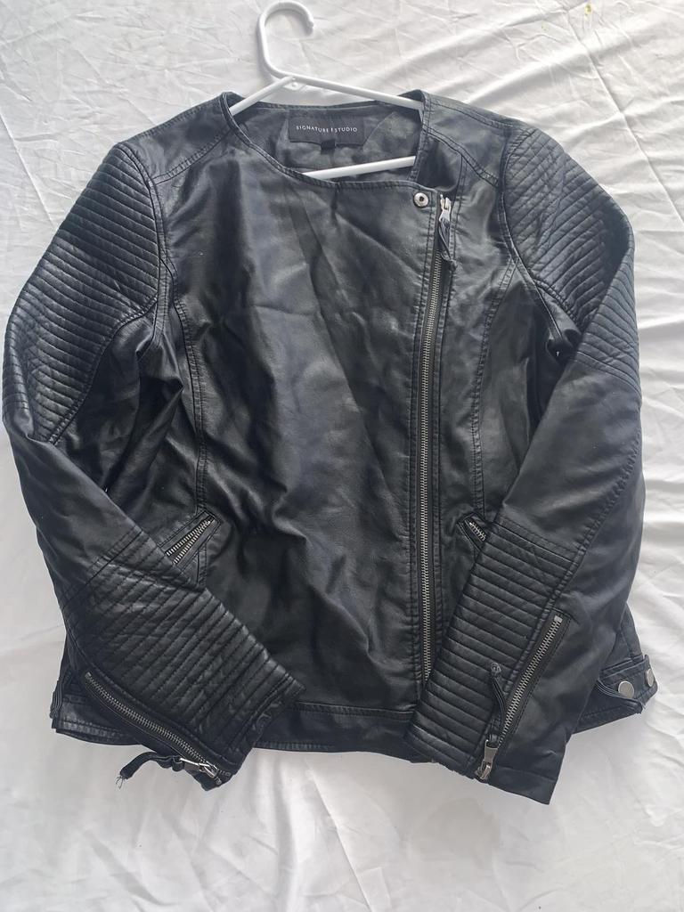 Signature studio clearance faux leather jacket