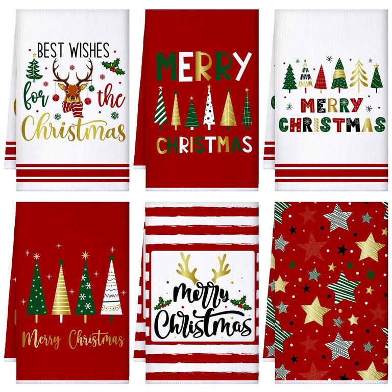 GEYOGA XMAS KITCHEN TOWELS