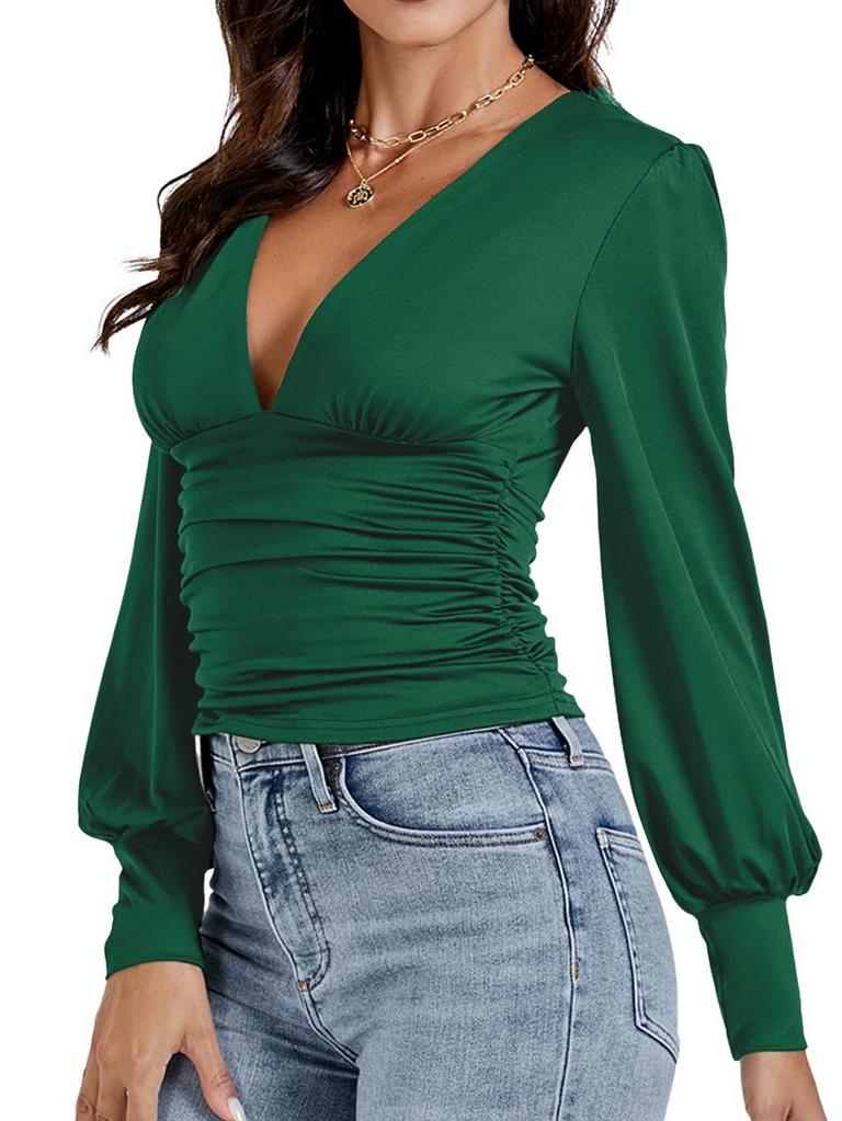 UMENLELE VNECK BLOUSE L