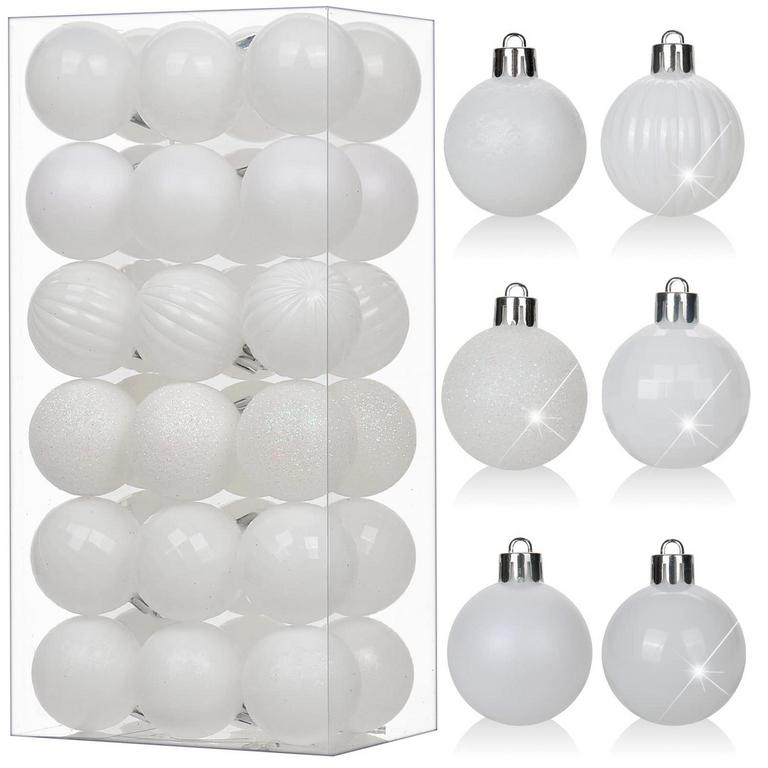 PEARL-WHITE XMAS BALLS
