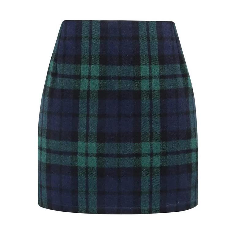 WOOL PLAID MINI SKIRT