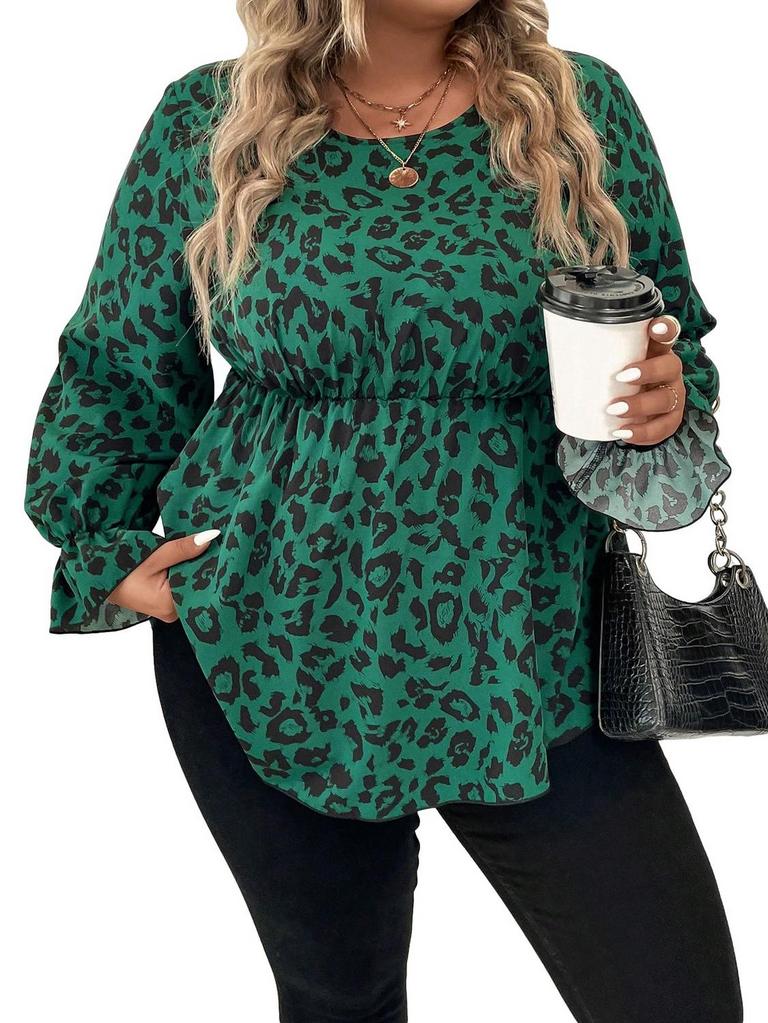 SOLY HUX 4XL PLUS LEOPARD PRINT SHIRT 
