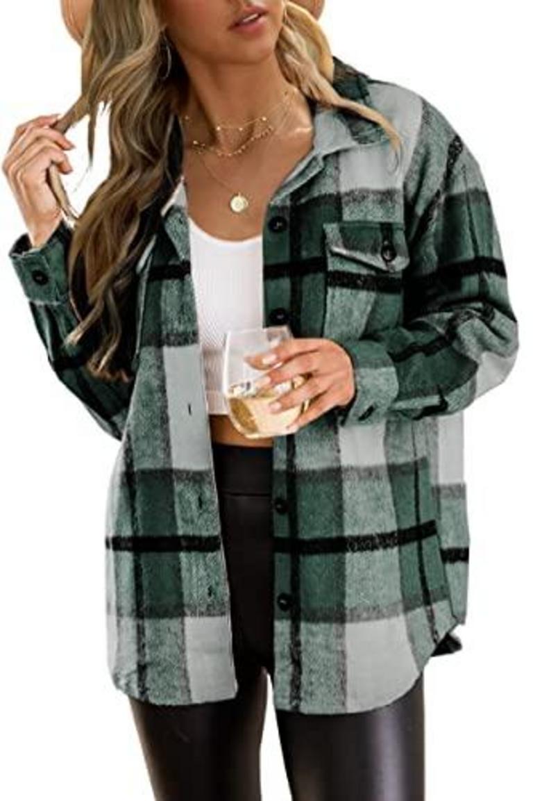 TRENDY QUEEN FLANNEL SHACKET