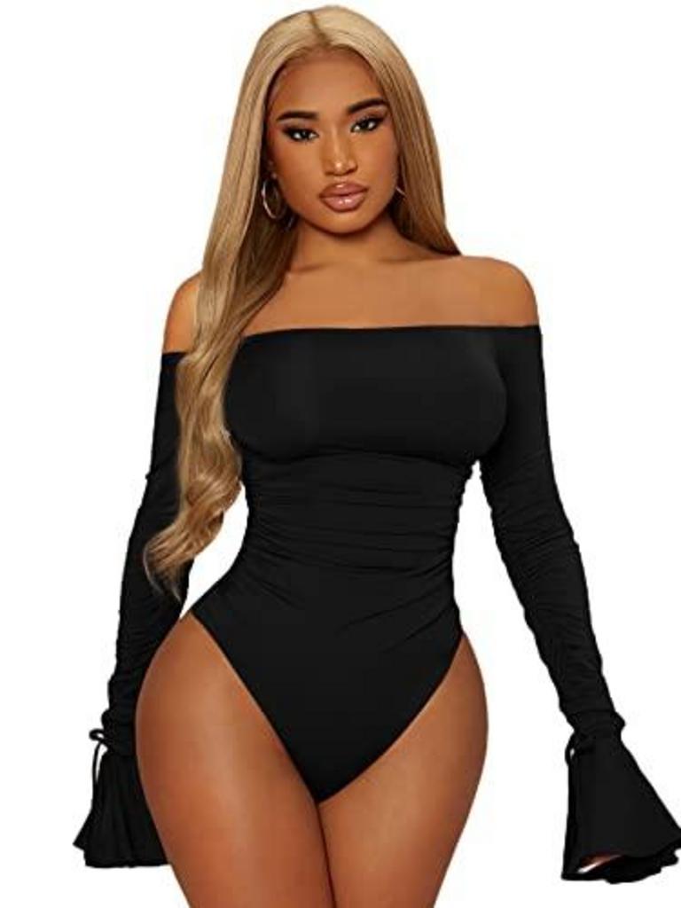 WDIRARA OFF-SHOULDER BODYSUIT SZ L 