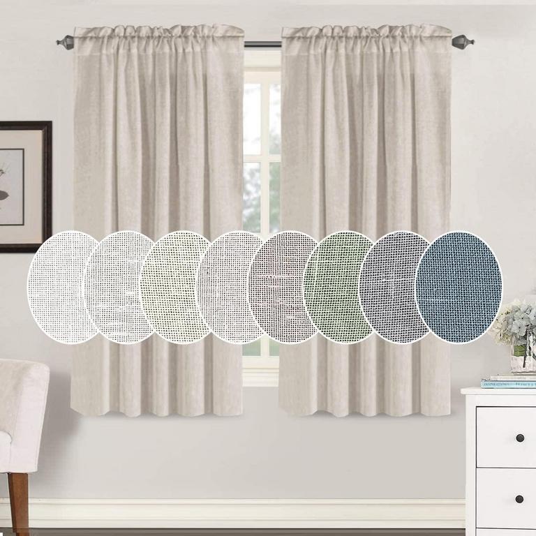 2 LINEN BLEND 63" CURTAIN PANELS