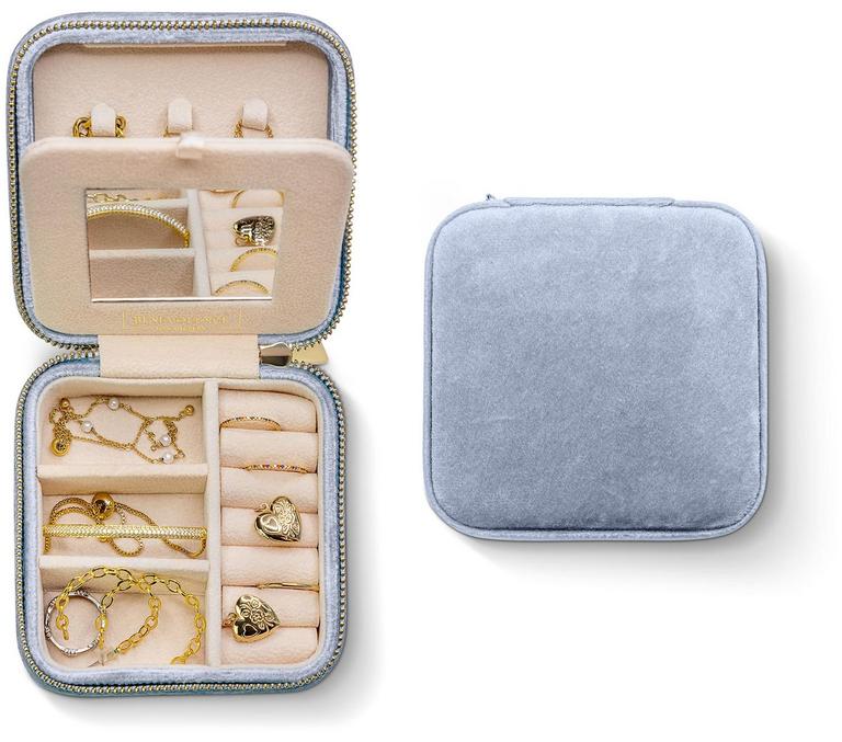 VELVET TRAVEL JEWELRY BOX