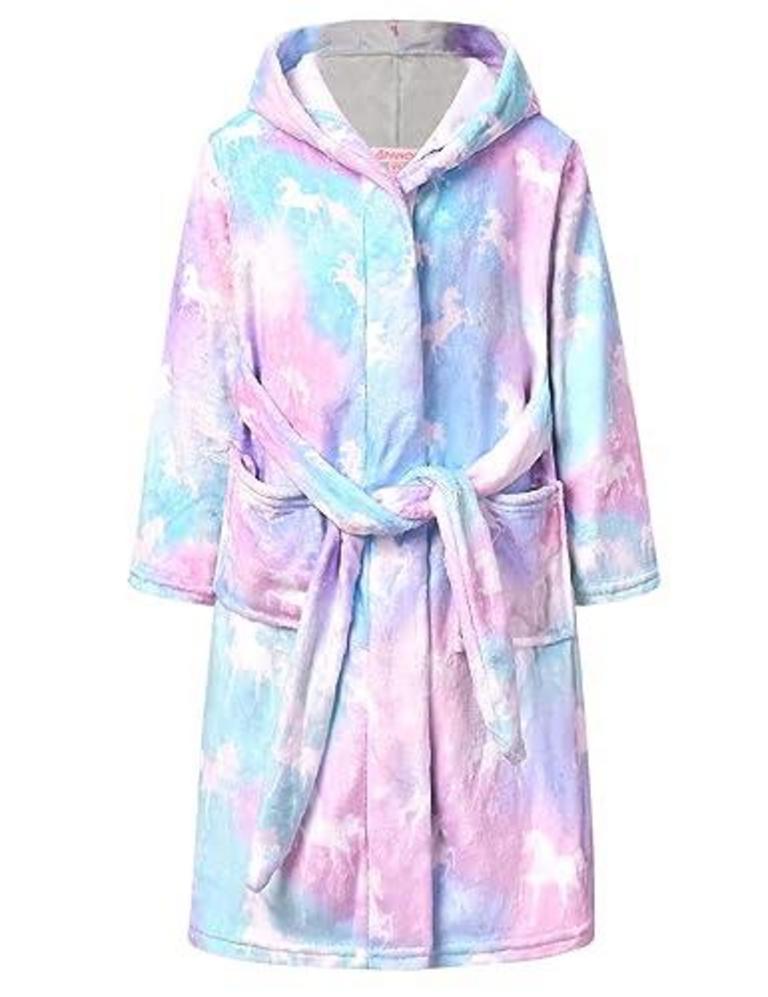 GIRL'S ROBE SIZE 6-7 UNICORN