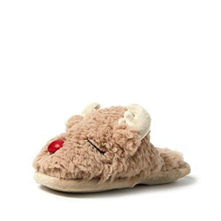 DEARFOAMS REINDEER SLIPPER SZ 7-8 TODDLER 