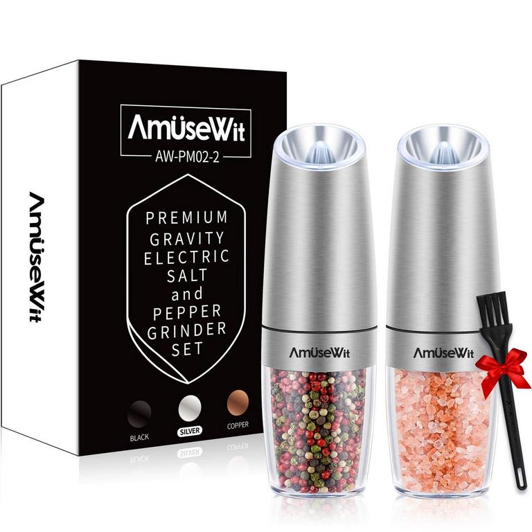 AMUSEWIT GRAVITY SALT/PEPPER MILLS SET