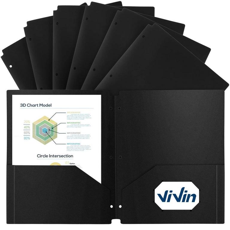 VIVIN 12PK 3-HOLE FOLDERS