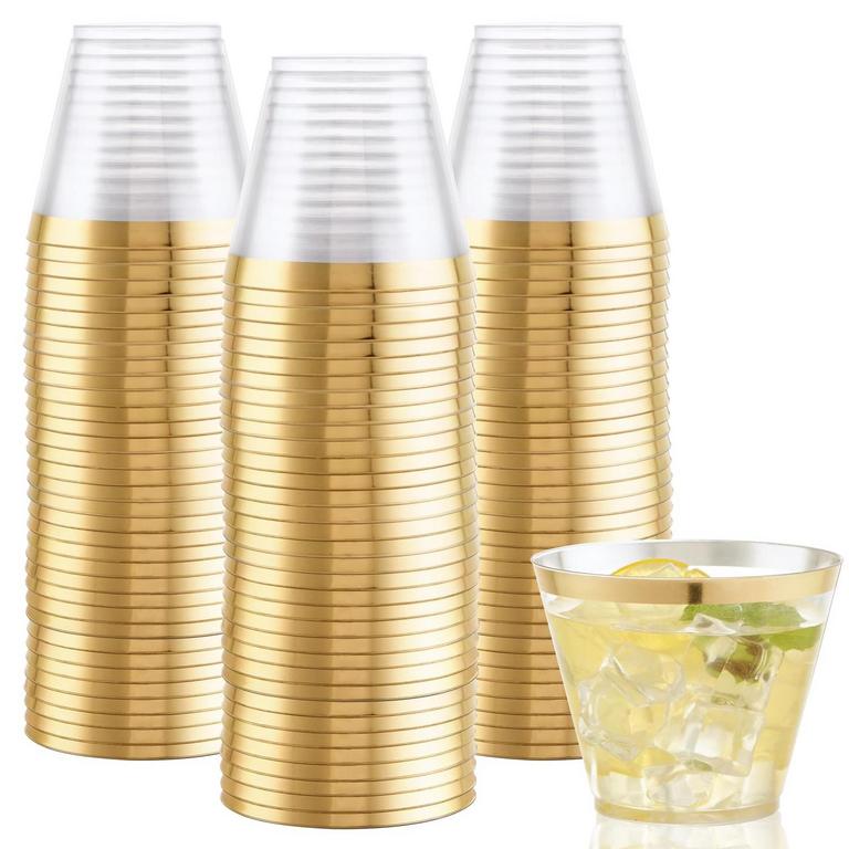 HIOASIS GOLD PLASTIC CUPS