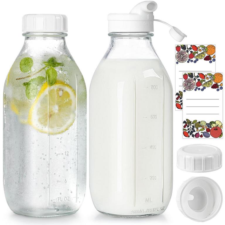 2 SYNTIC 32OZ GLASS BOTTLES