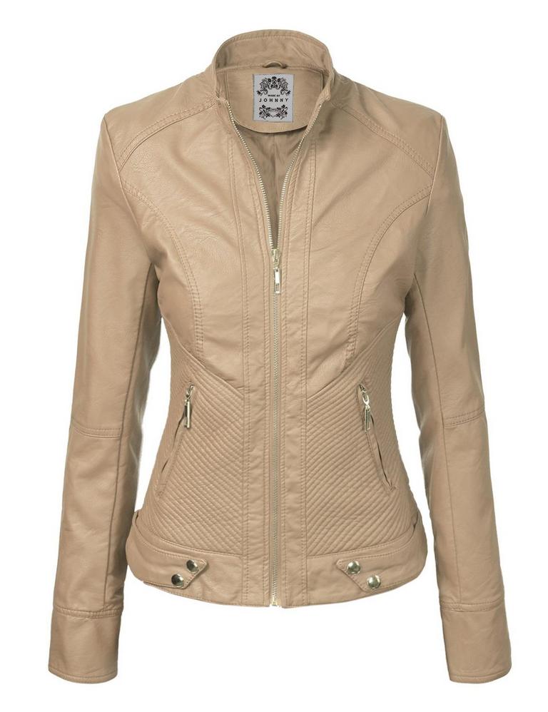 JOHNNY FAUX LTHR JACKET L