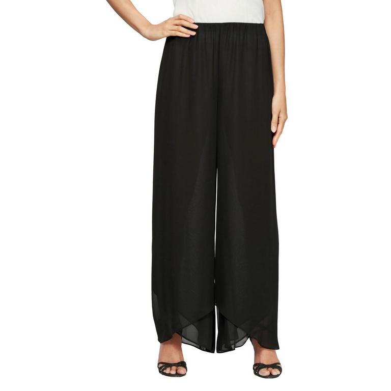 ALEX EVENINGS CHIFFON PANT L