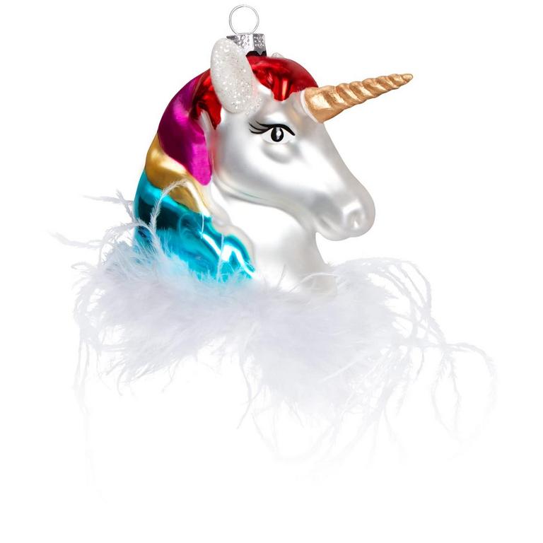 HAPPYSPOT GLASS UNICORN ORNAMENT 