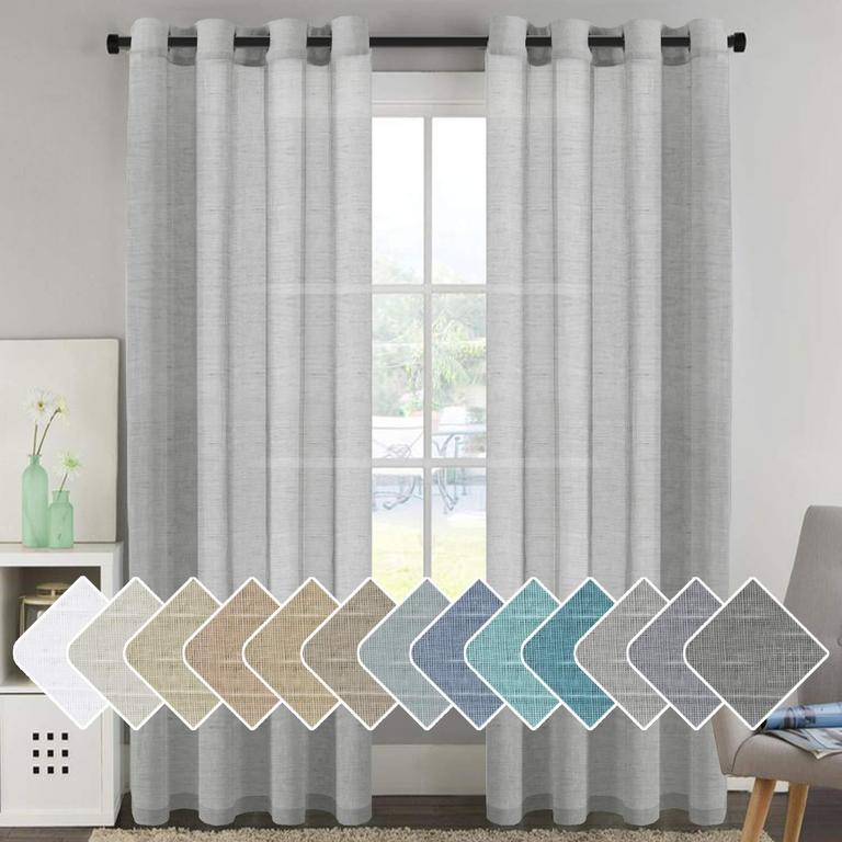 2 LINEN SHEER CURTAINS