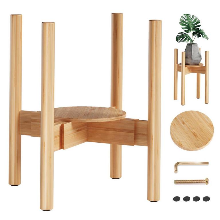 ADJUSTABLE BAMBOO PLANT STAND