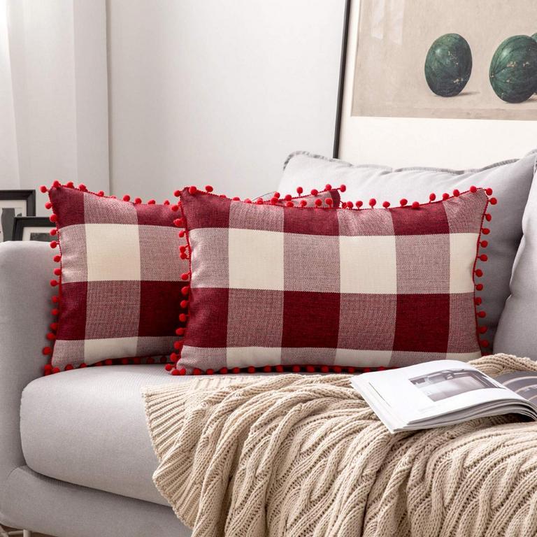 MIULEE PLAID PILLOW COVERS