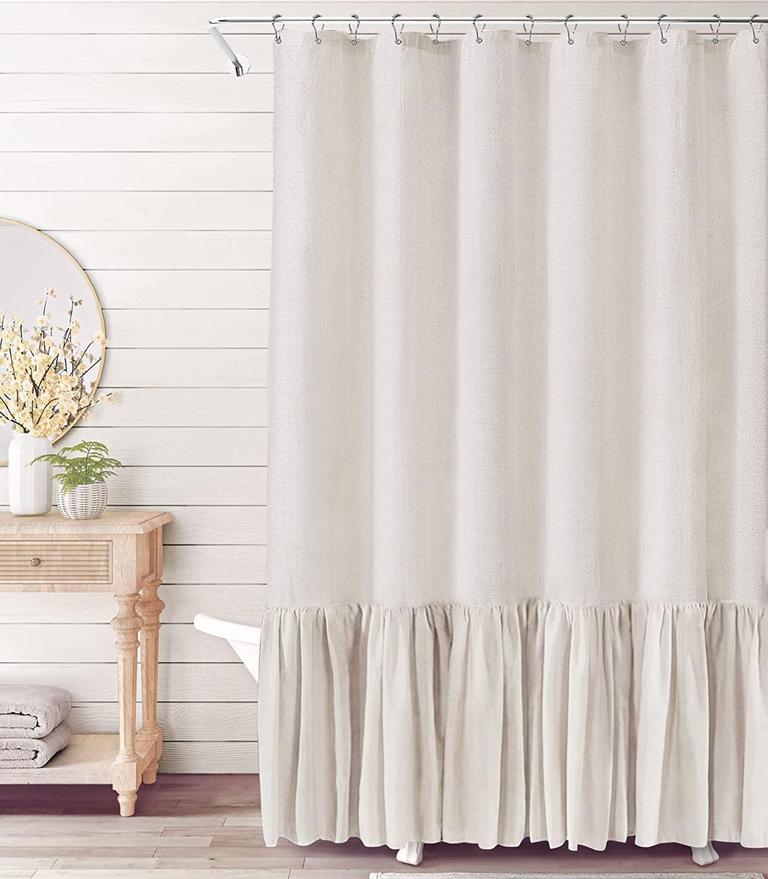 CREAM LINEN SHOWER CURTAIN