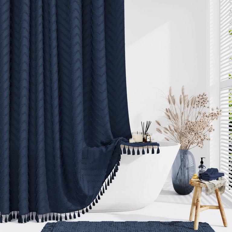 DYNAMENE NAVY SHOWER CURTAIN
