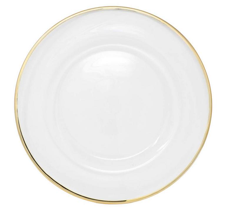 13IN GLASS CHARGER PLATES 4PK 