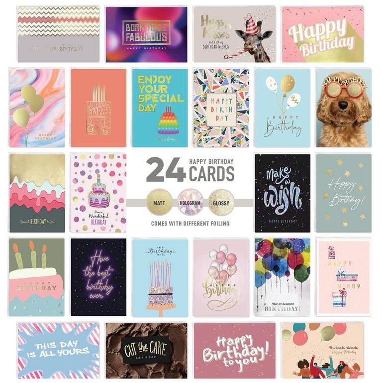 EASYKART BIRTHDAY CARDS 24PK