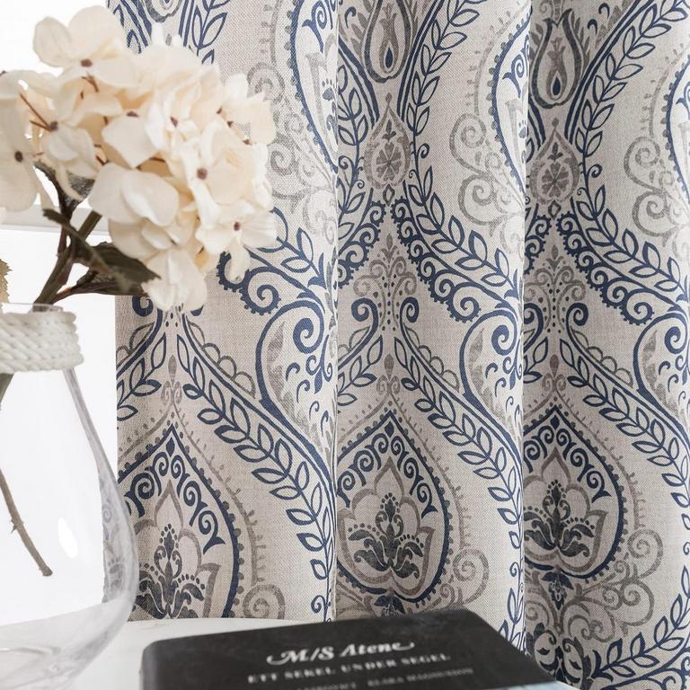 JINCHAN 84IN DAMASK CURTAINS