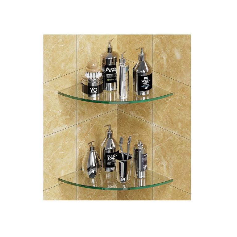 VINGKOOL GLASS SHOWER CADDIES 2PK 