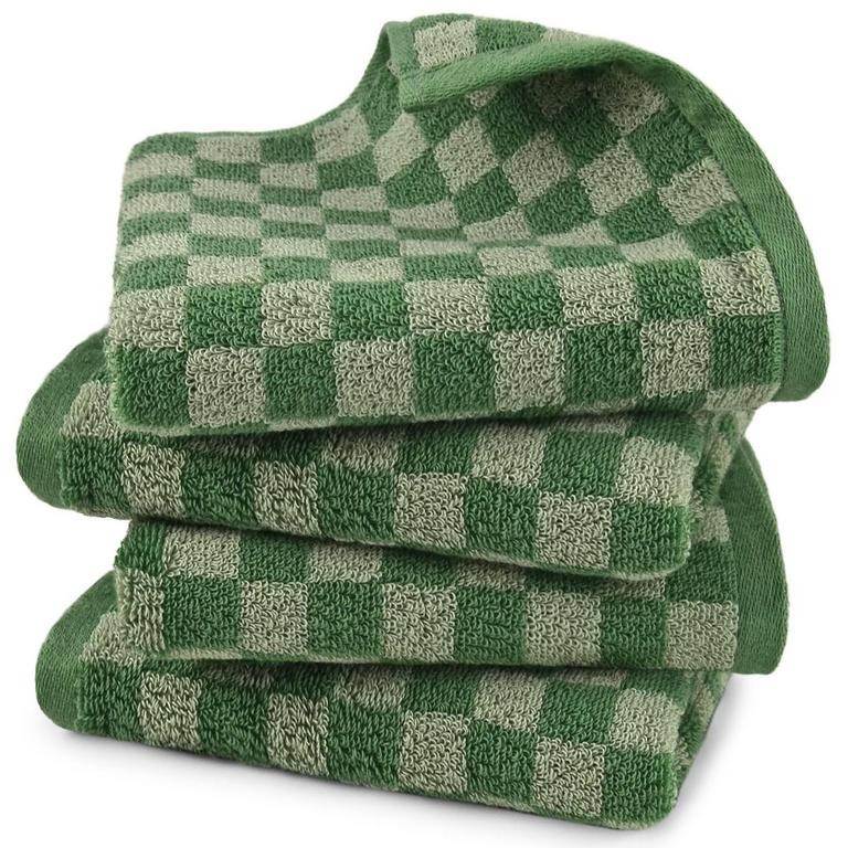 GREEN CHECKERED HAND TOWELS