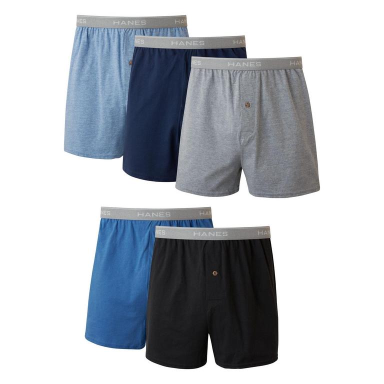 HANES M KNIT BOXERS 5PK
