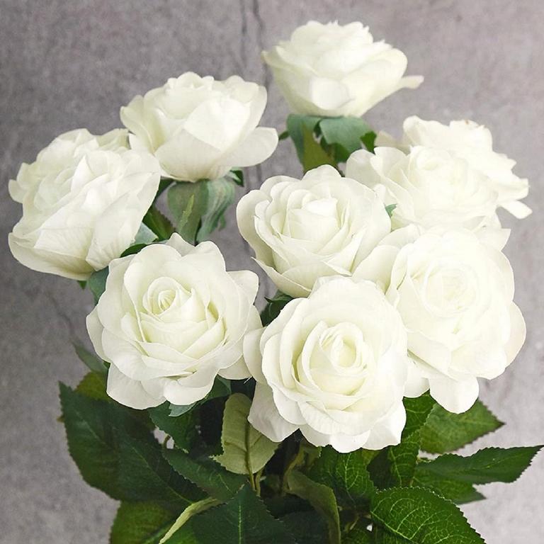SILK ROSE FLOWERS 10PK
