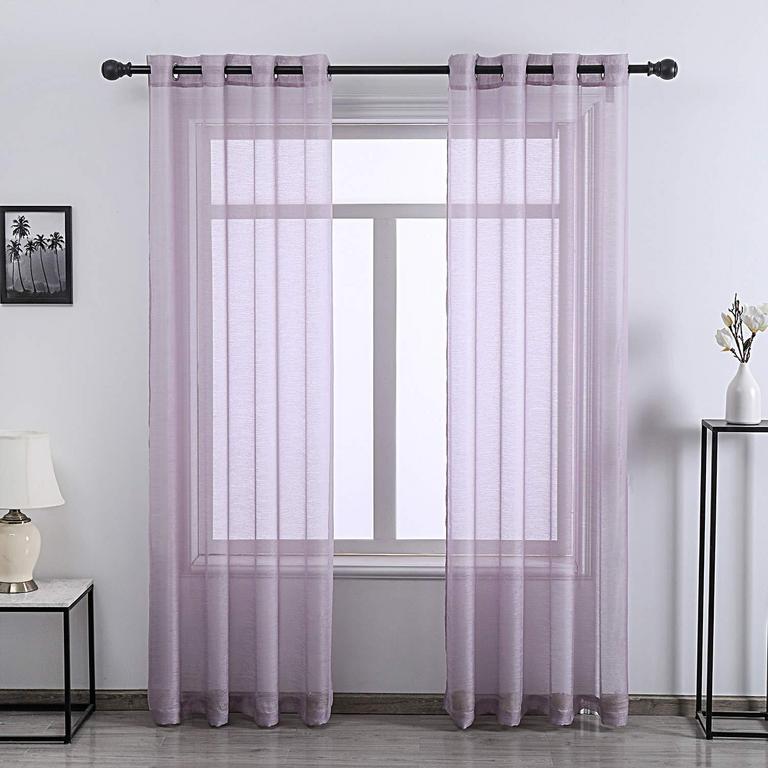DONREN PURPLE SHEER CURTAINS