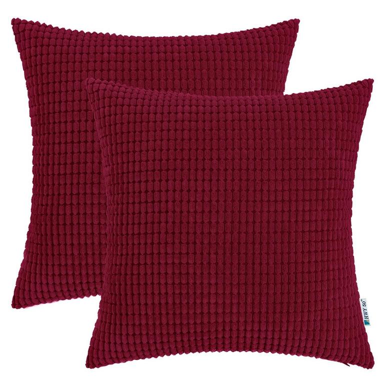 2 HWY 50 BURGUNDY PILLOW COVERS 18"X18"