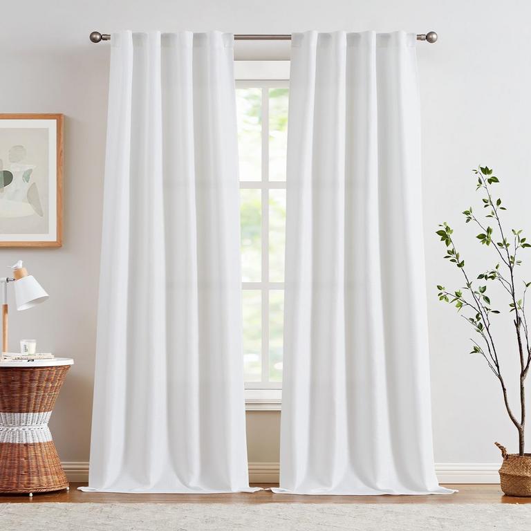 2 JINCHAN LINEN CURTAINS 38"X108"