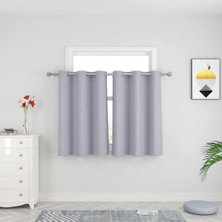 GREY 36IN LINEN CURTAINS