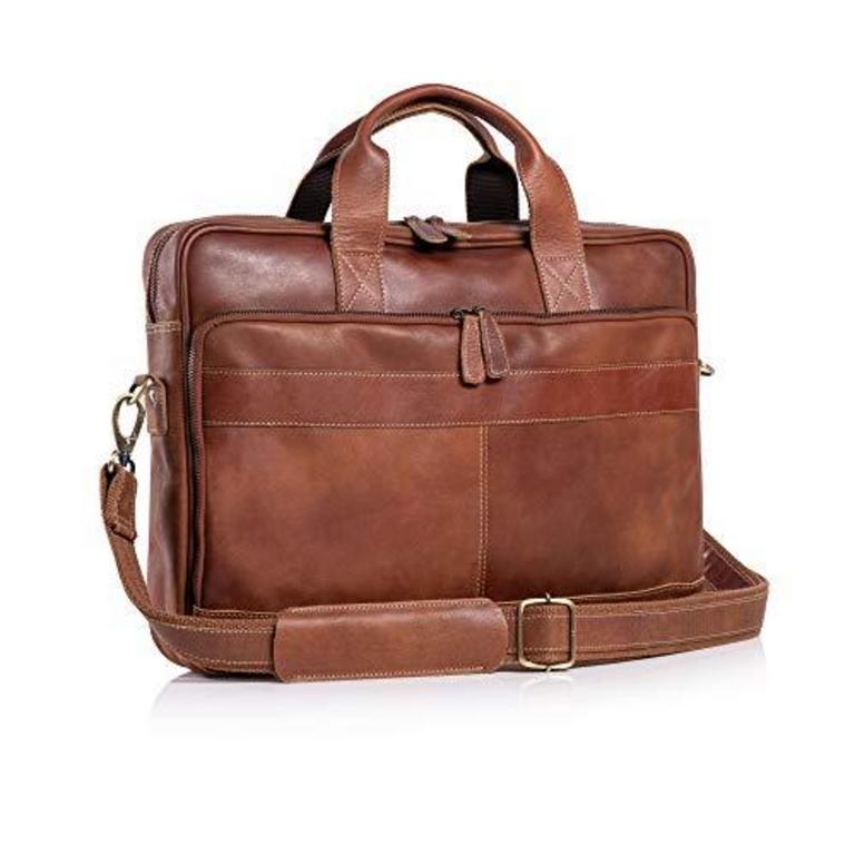 KOMALC LEATHER LAPTOP BAG