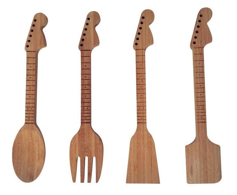 BAMBOO GUITAR KITCHEN UTENSILS