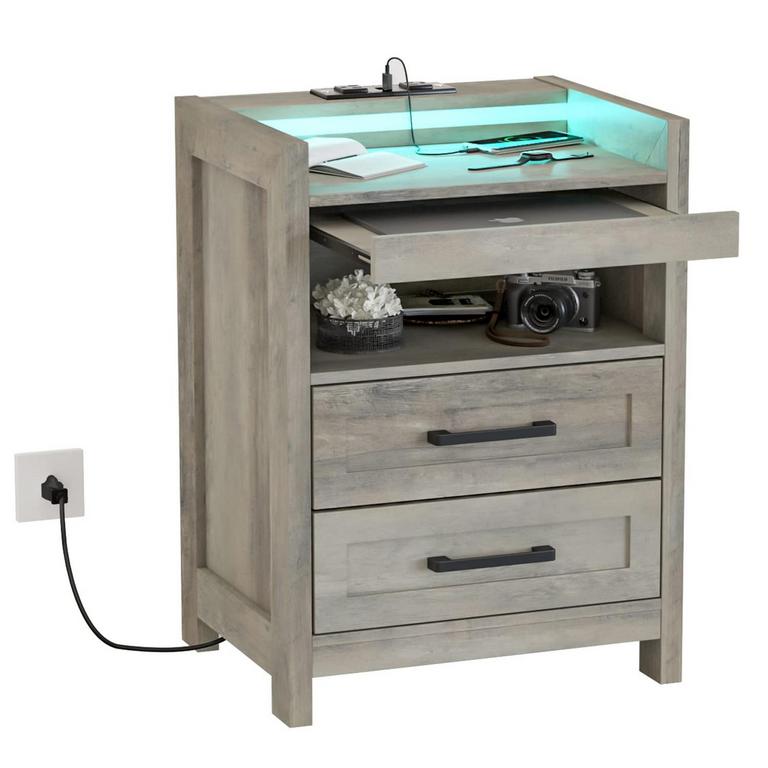 LED NIGHTSTAND WITH CHARGING