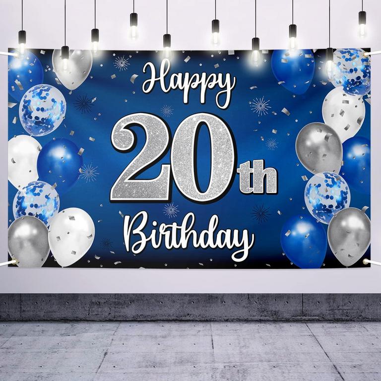 20TH BDAY BLUE DECORATIONS