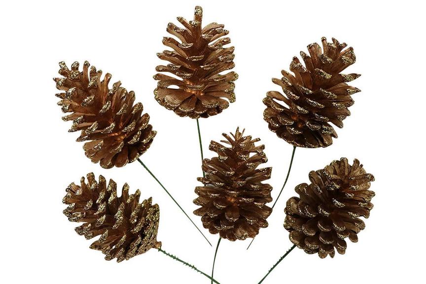 DOBAR GLITTERY PINECONES