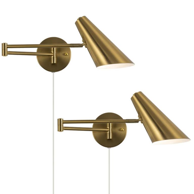 BRASS SWING ARM WALL LAMP