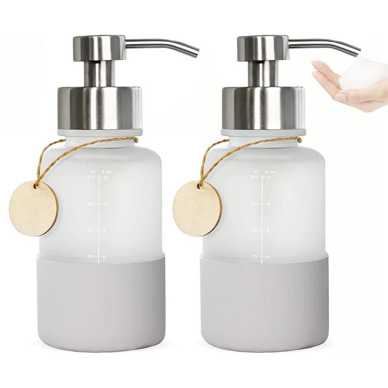 2PK FROSTED GLASS SOAP DISPENSERS