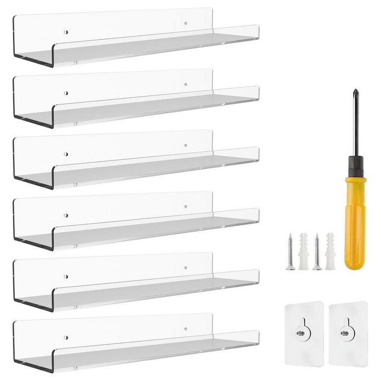 BTSD-HOME 6PK ACRYLIC SHELVES 15"