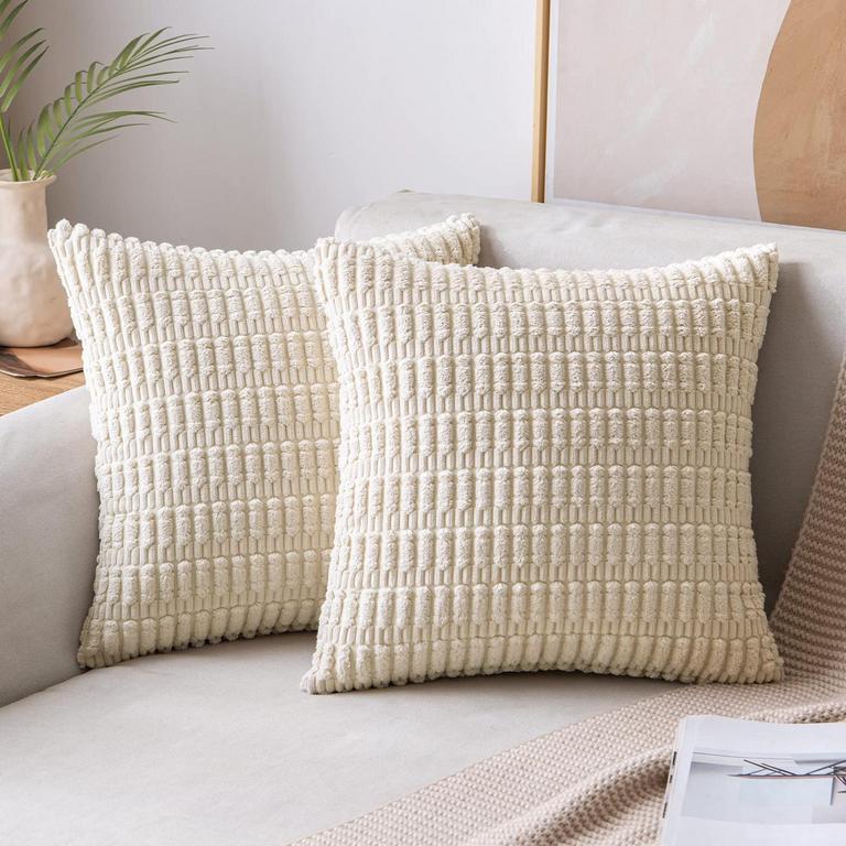 MIULEE CORDUROY PILLOW COVERS 2PK 12"X12"