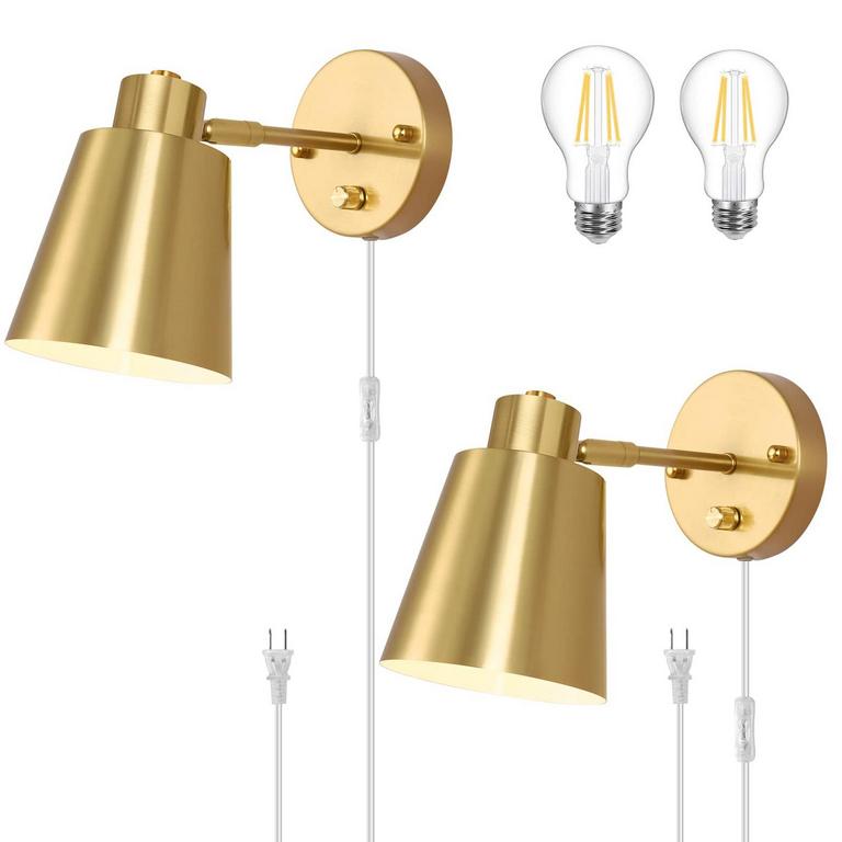 GOLD WALL SCONCES 2PK 