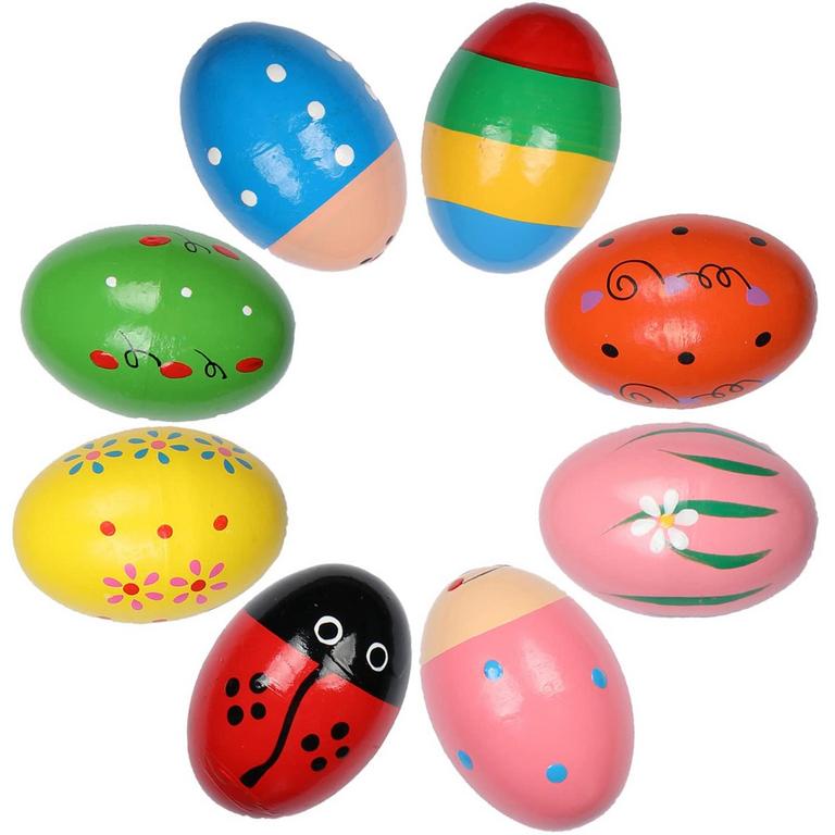 8PCS WOODEN PERCUSSION EGGS