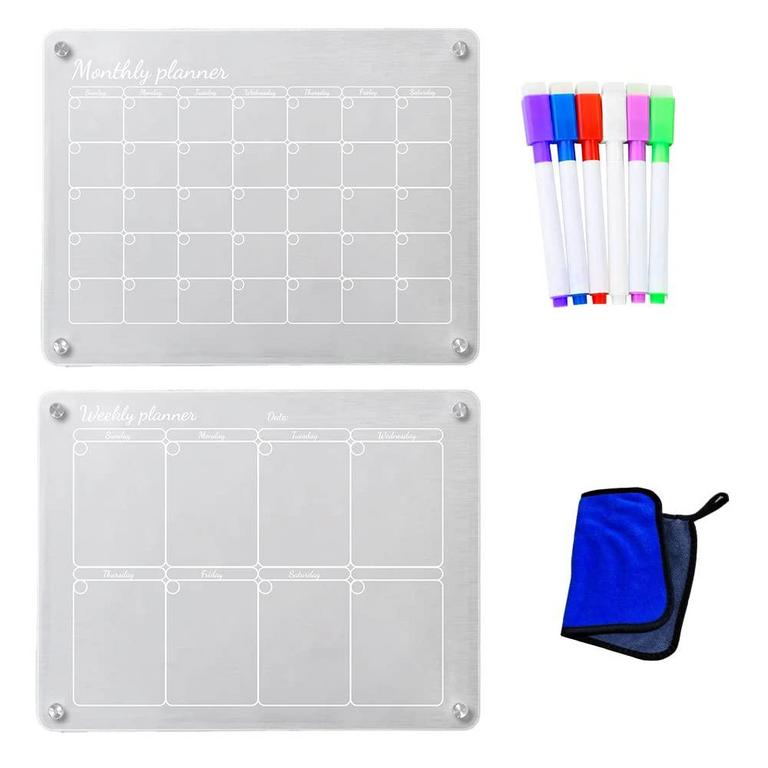 ACRYLIC MAGNETIC CALENDAR 2PK 