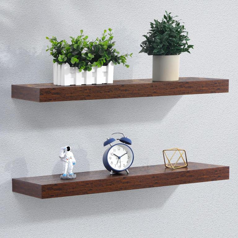 RUSTIC WOODEN SHELVES 24" 2PK 