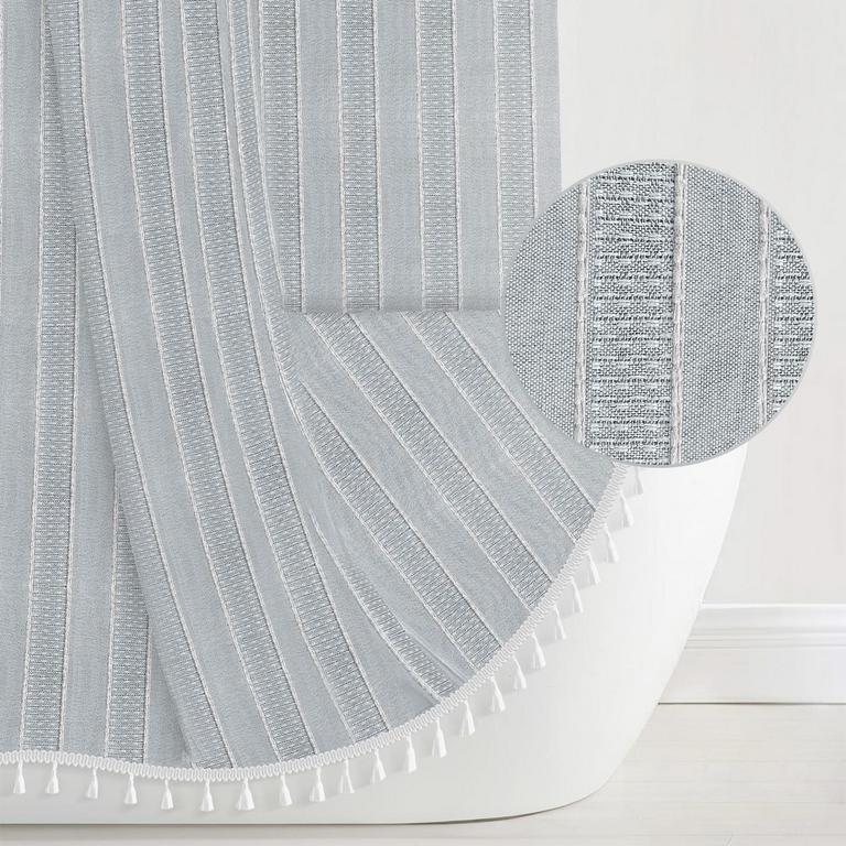 GREY STRIPED SHOWER CURTAIN